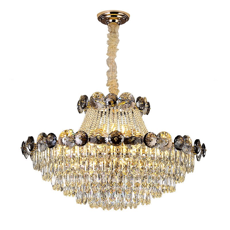 轻奢客厅水晶吊灯别墅复式楼大厅灯欧式豪华N餐厅灯大气房间吊灯