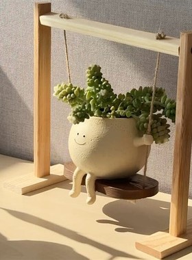 【好物先享】秋千花盆装饰品摆y件办公室工位稳定情绪神器桌面玄
