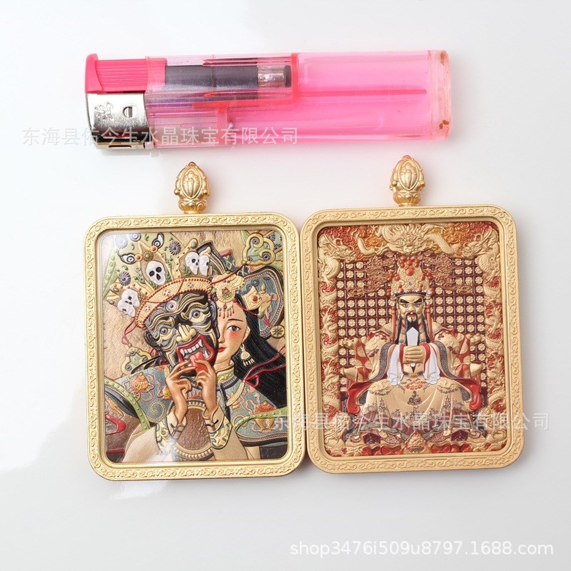 五台山直供龙五爷精雕唐卡五爷双面铜鎏金M扎基拉姆前世今生唐卡