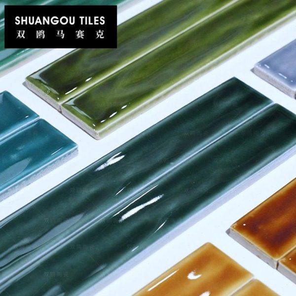 双鸥海光银浪系列窑变釉面长条马赛克中古风厨房餐厅商业空间墙砖,家装主材,马赛克,淘宝优惠券,粉丝福利购,淘宝优惠卷