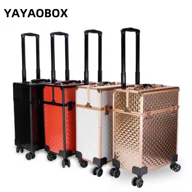 高档水立b方拉杆化妆箱专业纹绣美甲美发美容美妆跟妆带锁工具箱