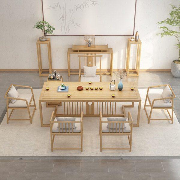 新中式实木茶台家用客厅原木色禅意茶桌椅组合中式公司酒店泡茶桌,商业/办公家具,茶台/茶桌,淘宝优惠券,粉丝福利购,淘宝优惠卷