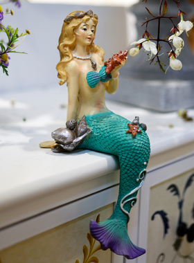 美人鱼花b园露台庭院装饰摆件水池阳台布置创意树脂工艺品桌面摆