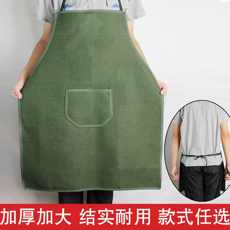 电焊工帆布围裙工作男女工厂劳保防污围腰加Q厚耐磨搬运仓库围裙