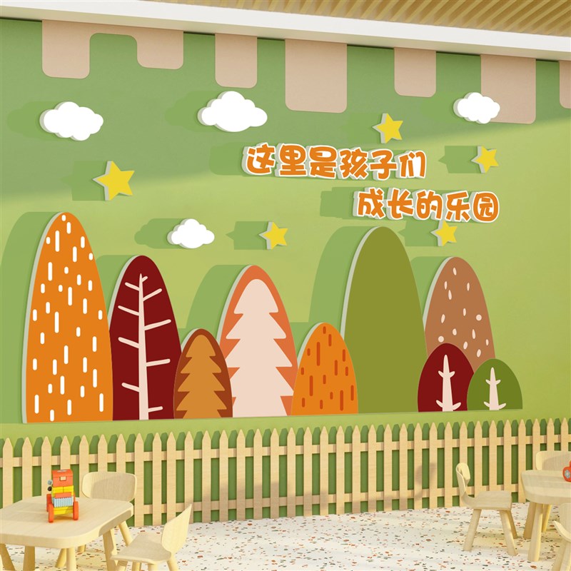 幼儿园秋天环创境主题布置材料成品文化楼梯墙面装饰X画室美术教