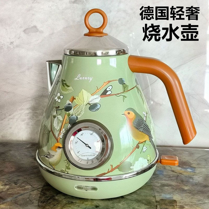 德国复古电热水壶电茶壶烧开水壶3C04不锈钢家用煮水自动断电煲水