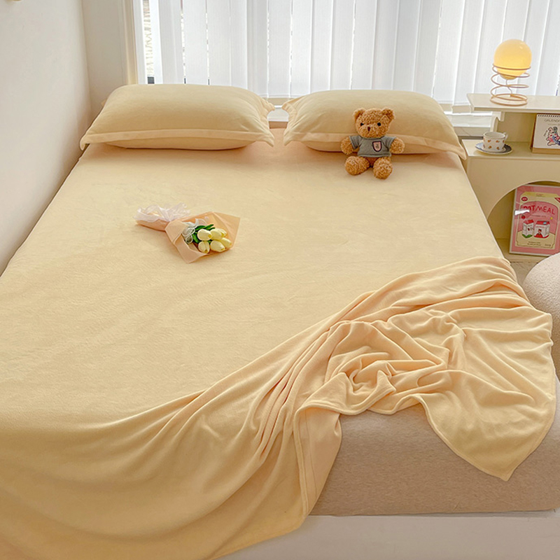 冬季珊瑚绒床单单件n加厚加绒牛奶绒单人宿舍毛毯床笠枕套三件套