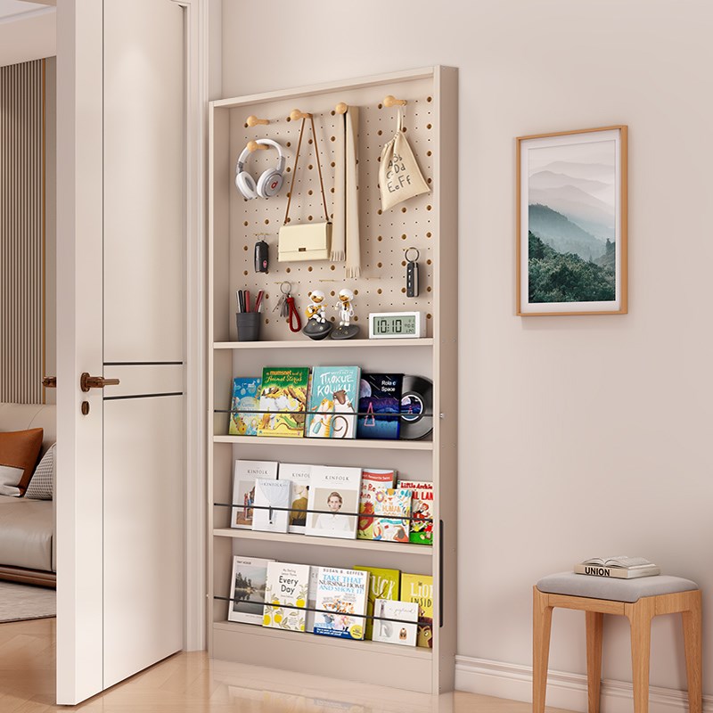 门后洞洞板超薄置物架定制书架门后收纳神器窄柜分层架Z夹缝落地