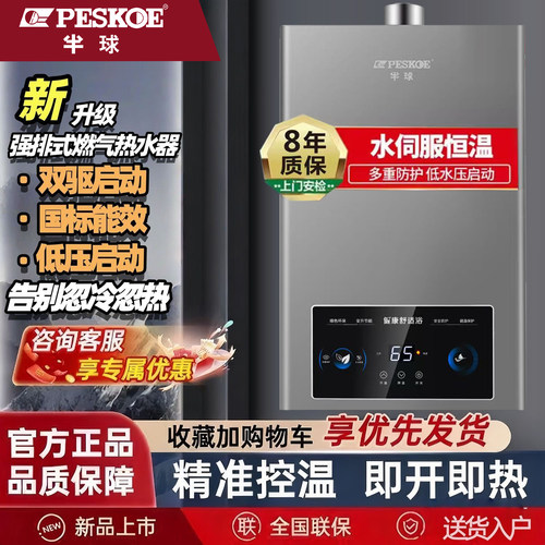 半球燃气热水器家用强排式热水器