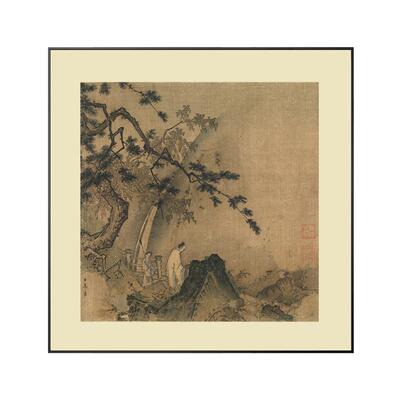 宋画小品南宋马远雪景图古代山水画国画名画复制品中式仿古画挂画