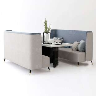 简约高背卡座休闲区接待洽谈区隔断沙发餐厅设计师款 高靠背沙发
