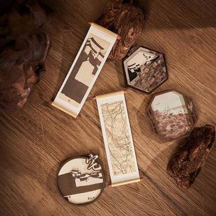 吴冠中 纪念大宅 青岛红楼 墙上姻亲系列 木质卷轴 冰箱贴5款