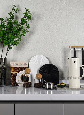 厨房台面饰品现代l北欧样板房间厨房陈列橱柜软装饰品摆件砧板咖