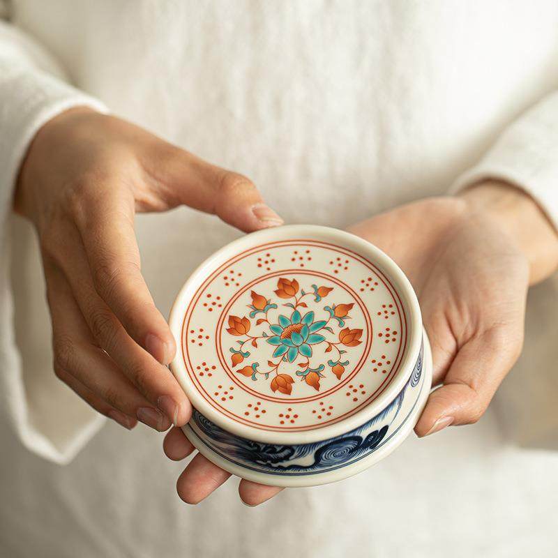 青花粉彩釉里红缠枝莲茶杯垫盖置国风隔热杯垫茶托壶盖放置茶配件,乐器/吉他/钢琴/配件,其它乐器配件,淘宝优惠券,粉丝福利购,淘宝优惠卷