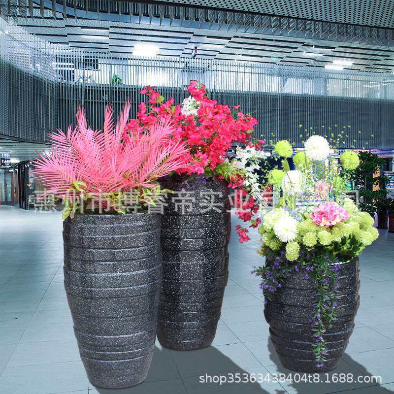 玻璃钢落地花盆组合商杨影院美陈花器售楼处广场花瓶摆件创意花盆