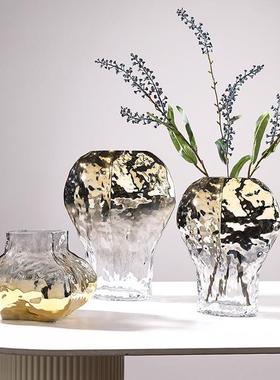 异形几何渐变玻璃花瓶客厅卧室桌面摆放插彩色花瓶花器家居装饰品