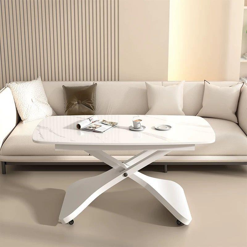 意式岩板升降茶几餐桌两用小户型公寓轻奢家用多功能茶几秒变餐桌