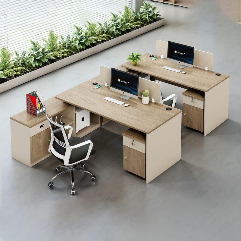 办公室办公桌子简约现代公司职员工位4人电脑桌职员桌2人位办公桌