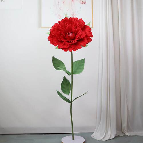 婚庆仿真牡丹花路引花户外活动摆件手工花橱窗装饰绒布仿真花套装