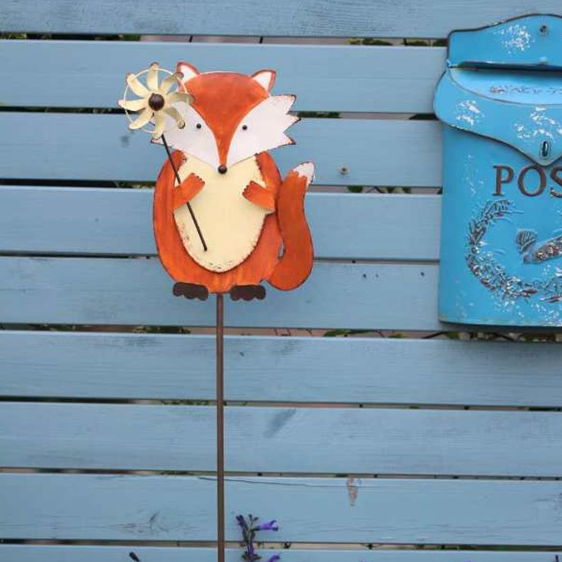 插乡村铁艺杂货花园庭院土美式装饰摆件阳台花插风车户外布置园艺