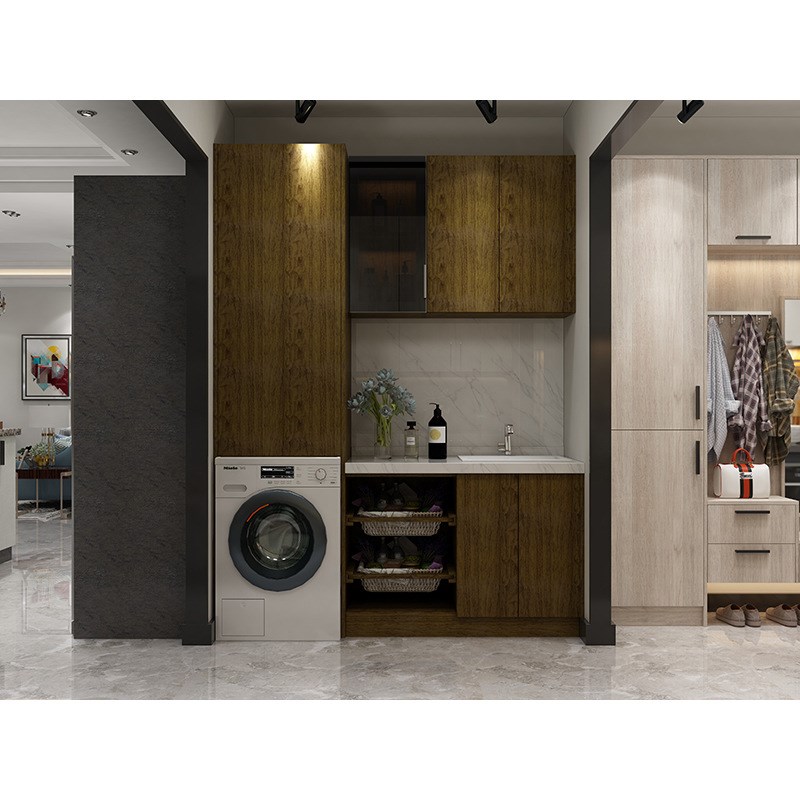阳台洗衣机柜 洗衣机组合柜 阳台一体柜 家政储物柜 阳台储物柜