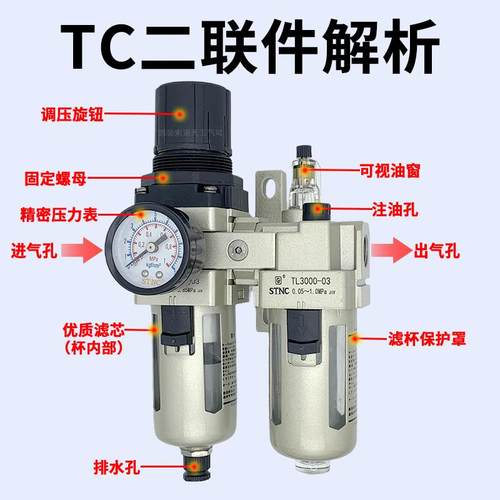 ll索诺天工 油水分离器TC2010-02气源二联件TC3010-03/4010-0