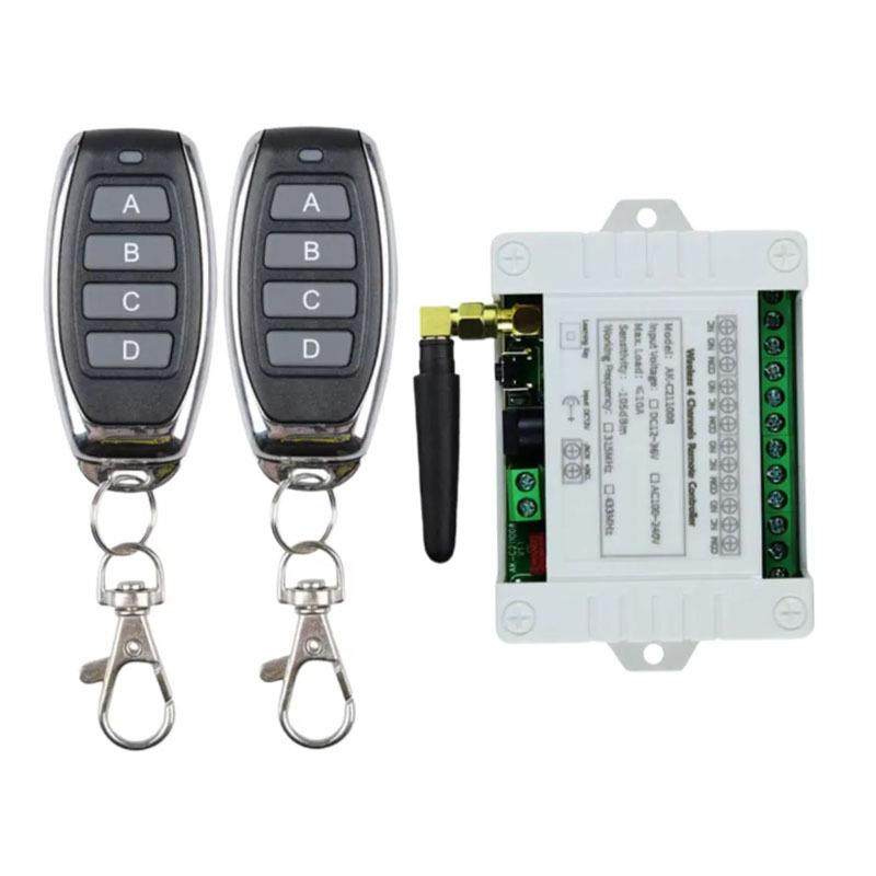 小工控4路直流12伏24伏36伏4路无线遥控开关/10A继电器学习码