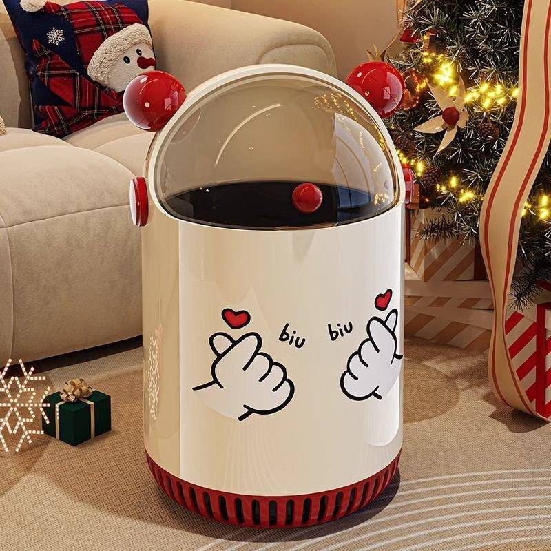 洁简佳家用客厅卫生间厕所带盖卧室纸篓创意垃圾桶可爱垃圾桶家用