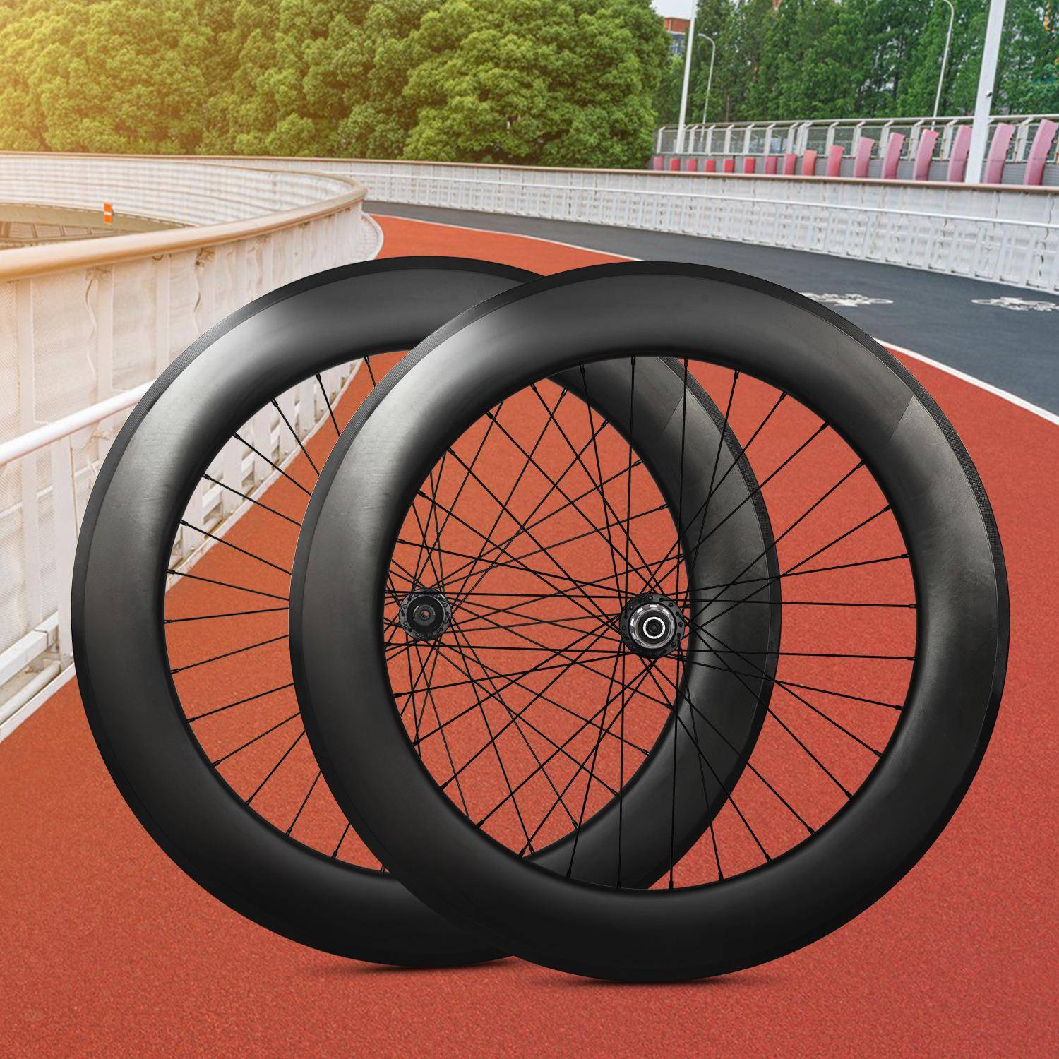 2024九裕花鼓公路碟刹碳纤维自行车轮组V刹/碟刹框高50/60/88