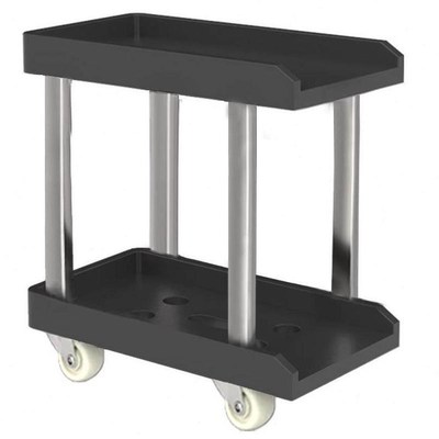 置物轮下物主机托架办公室桌两层带上置移动台式电脑主机主机箱架