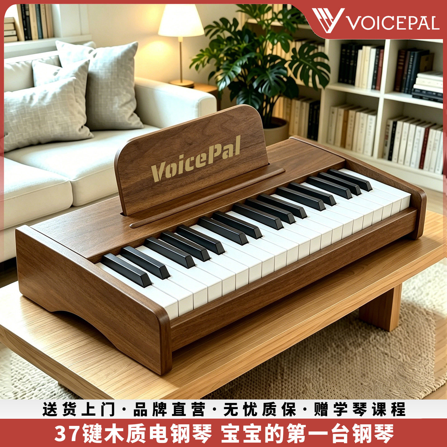 VOICEPAL声派Y27木质37键小钢琴儿童男女宝宝启蒙玩具礼物电子琴