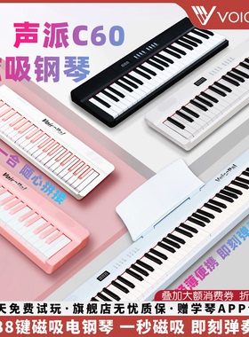 VOICEPAL声派C60磁吸电钢琴88键便携力度键折叠家用初学电子琴