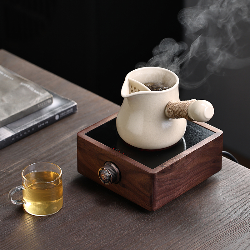 新款煮茶器侧把煮茶m壶陶瓷煮茶罐黑晶炉煮茶中式罐罐茶煮茶器煮