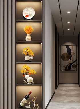 新中式创意电视柜酒柜组合轻奢现代高档J摆件开业饰品乔迁新房礼