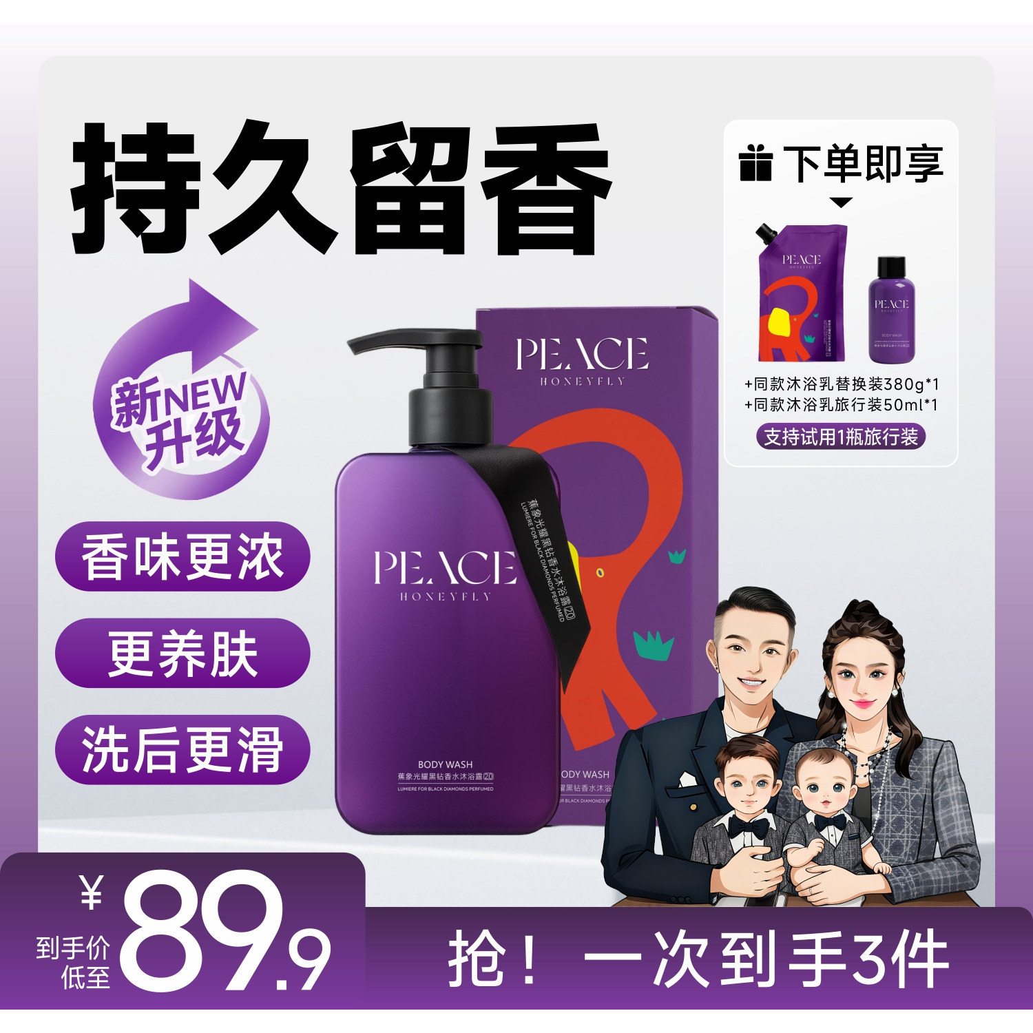 蕉象香水清洁沐浴露升级款2.0