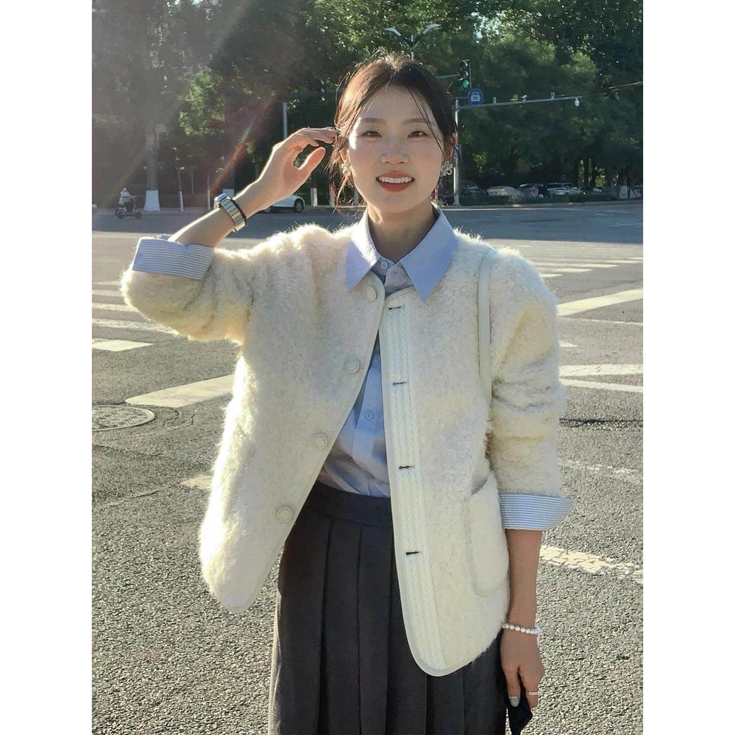 清仓皮毛一体羊羔绒外套女2025年冬新款通勤百搭软糯毛茸茸上衣