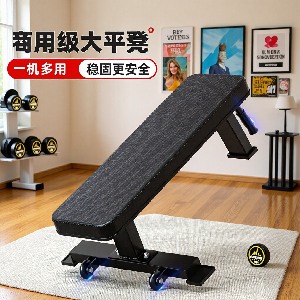 商用哑铃凳卧推凳平板凳臀推凳大平凳健身椅健身房运动器械多功能