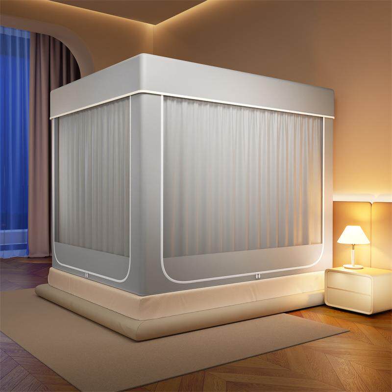 A类床笠款蚊帐回底新款高级家用卧室防蚊防摔儿童U型三开门纹帐