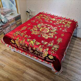 丝绸婚庆被面被套结婚喜被结亲被子七彩织锦缎绸缎被罩龙凤囍