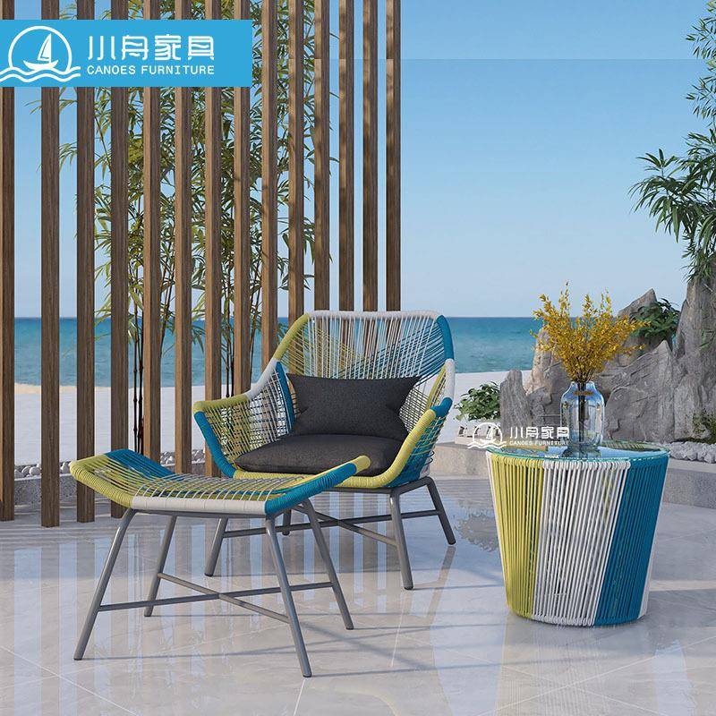 厂家直售户外庭院露台藤椅防水防晒小院现代简约铝合金藤编椅子
