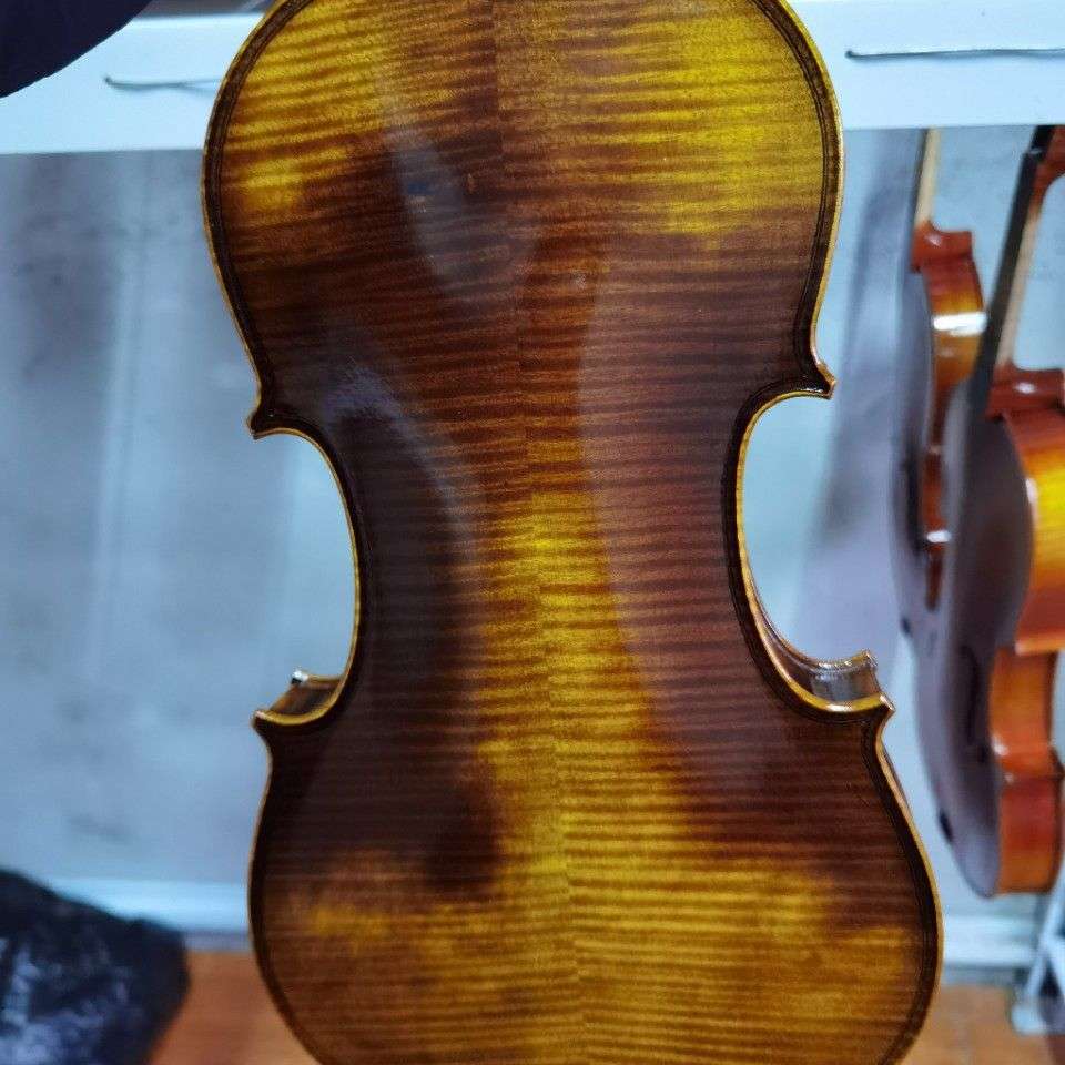 小提琴练习小提琴一图一琴油性漆欧料虎纹小提琴