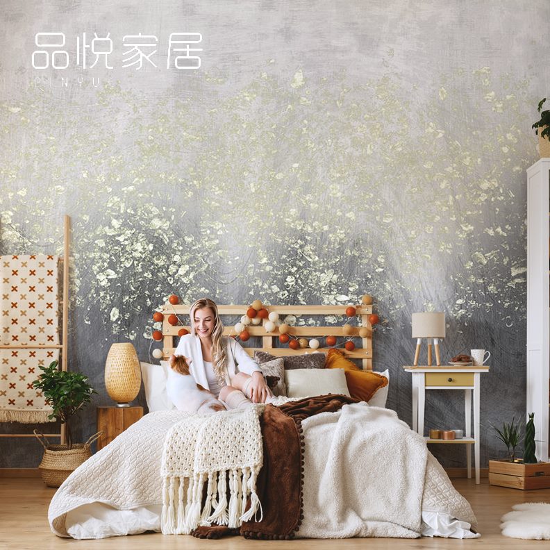 壁纸创意北欧抽象艺术纸客厅电视背景墙现代简约壁画卧室墙布复古