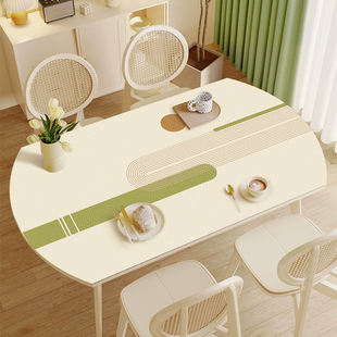 2026新款饭桌桌布轻奢防水防油免洗圆形半弧形椭圆形折叠餐桌桌垫