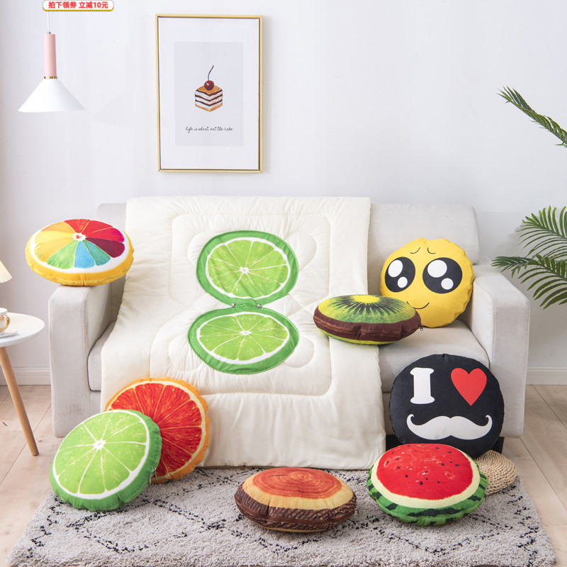 多功能抱枕被圆形靠垫被两用午休被子办J公室沙发靠背汽车腰靠枕