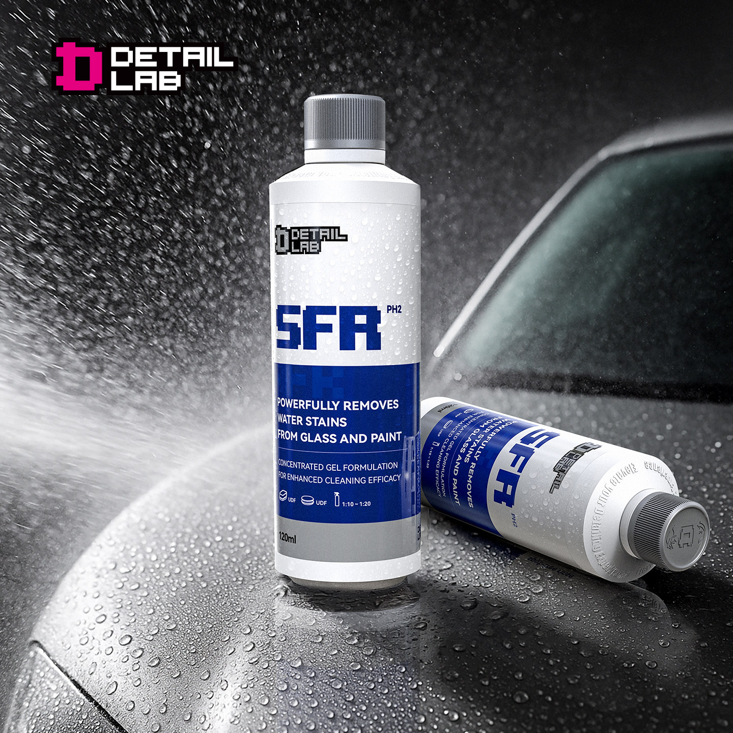 Detail Lab水渍清洗剂SFR汽车漆面玻璃水痕印去除蜡斑水垢清洁液