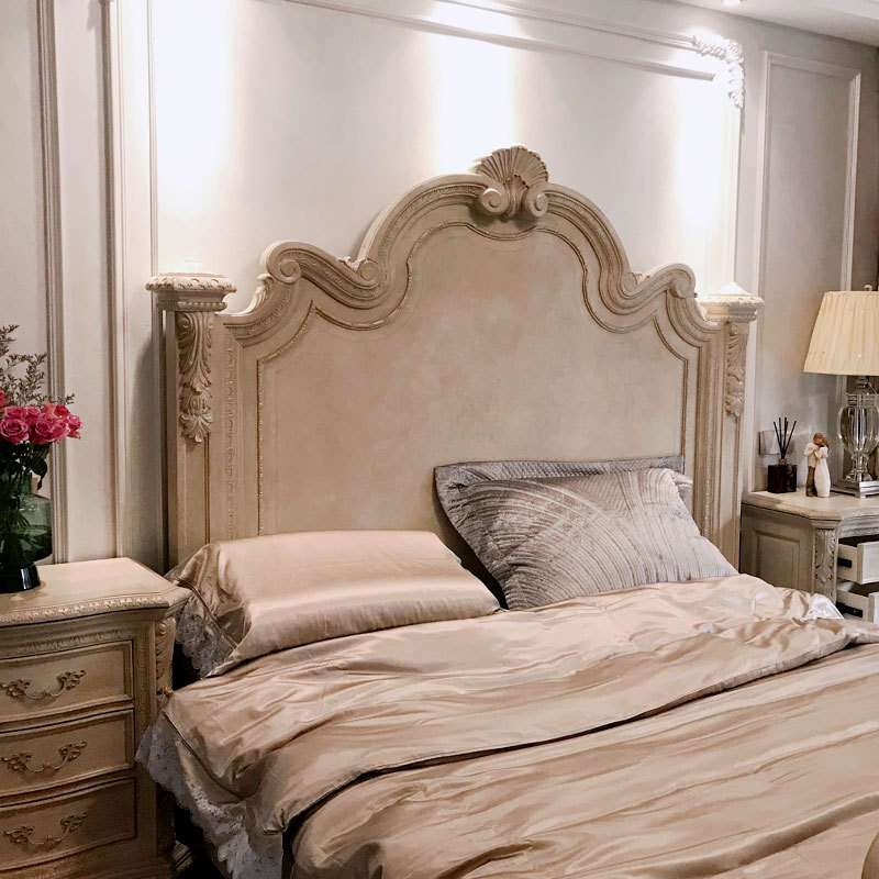 美式art实木床复兴印记双人床法式复古雕花法式做旧纯美实木床