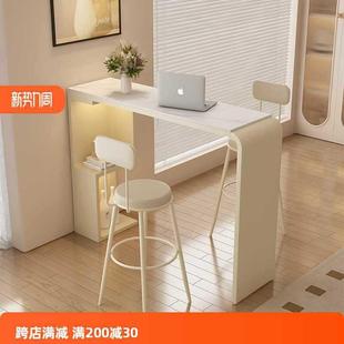 A6L吧台桌家用简约岩板高脚桌长条桌客厅沙发阳台隔断迷你休闲小