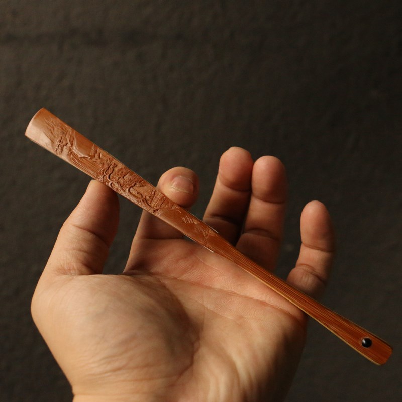 几十年玉竹老料王伟本工扇骨东阳名家向平浅浮雕山水竹扇子折扇竹