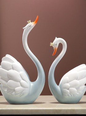 情侣天鹅一e对结婚闺蜜客厅玄关酒柜电视柜装饰品新家新人轻奢礼