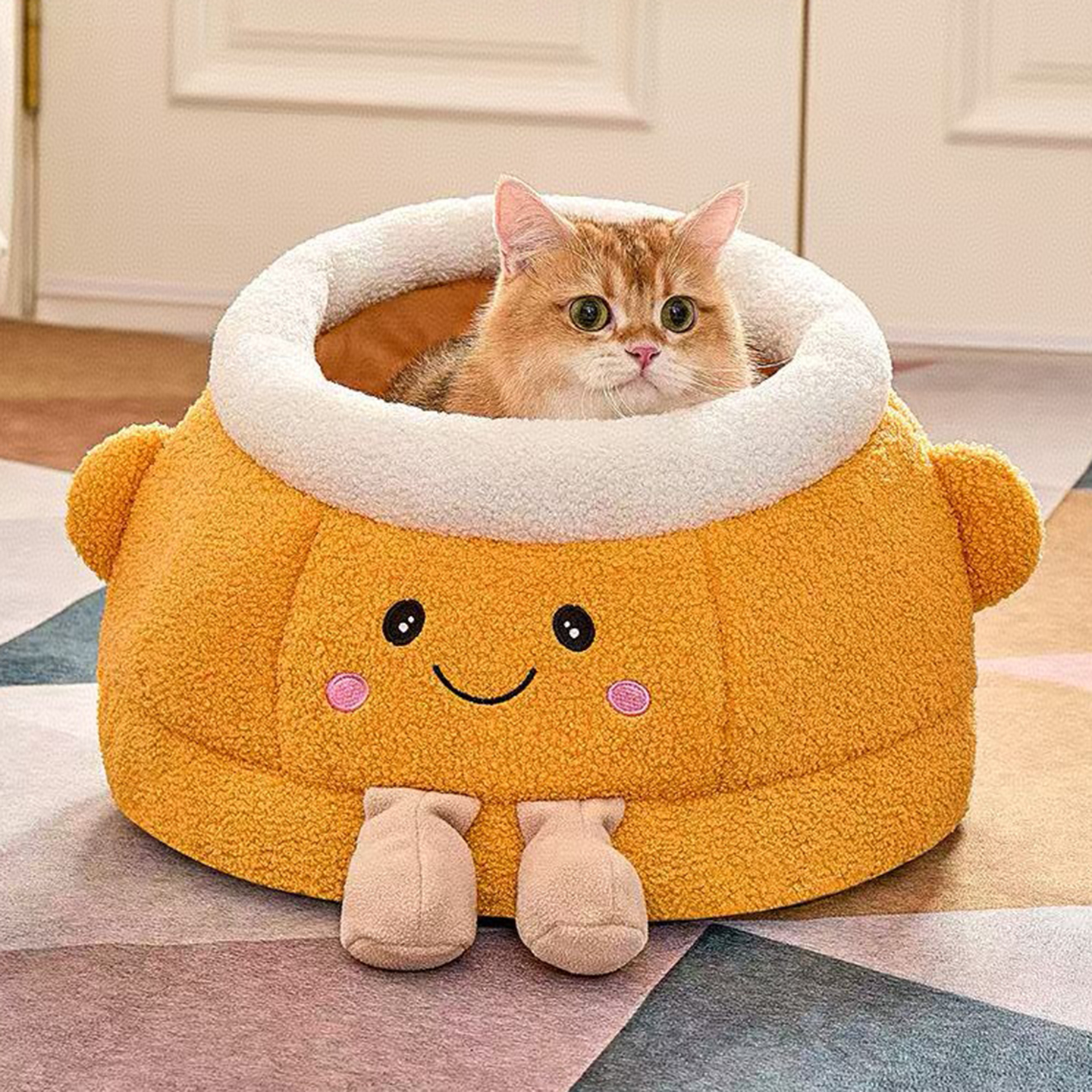 猫窝冬季保暖安全感半封闭式猫床小猫咪沙发冬天加厚冬日防寒睡窝